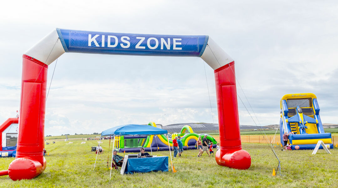 Kid's Zone - Red, White and Blue inflatable entrace